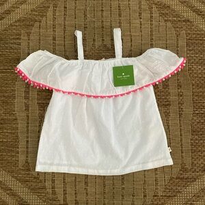 Kate Spade Swiss Dot Off the Shoulder Top